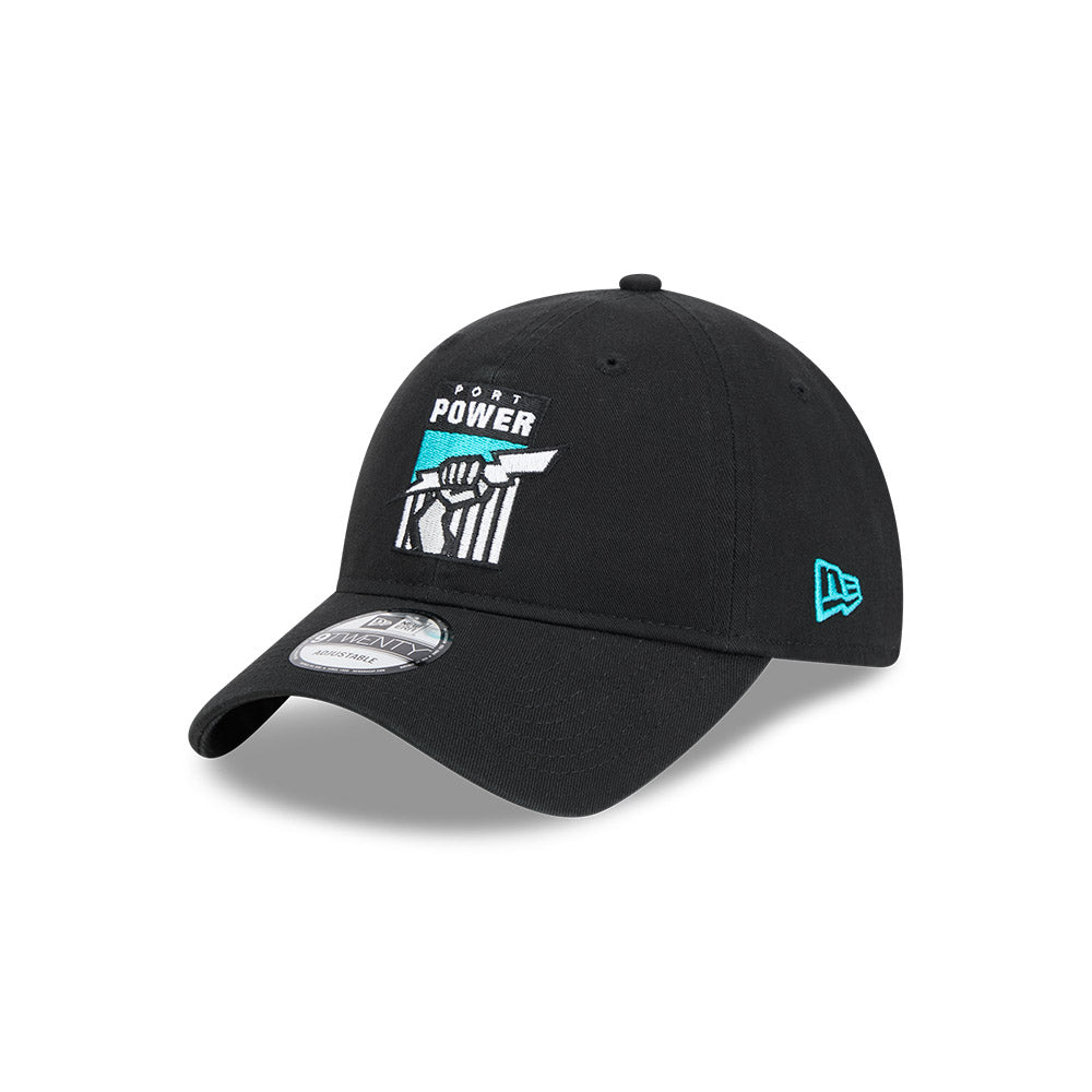 Port Adelaide Power Hat - AFL 2025 Retro Washed 9Twenty Strapback Cap - New Era